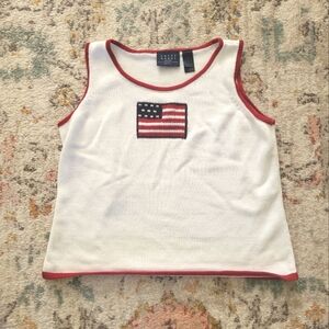 Vintage Crazy Horse Knit American Flag Sleeveless Sweater Tank